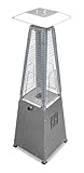Hiland HLDS032-GTTSS Portable Propane Table Top Pyramid Glass Tube Patio Heater, 10,000 BTU, Stainless Steel