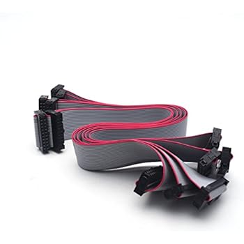 Antrader F/F IDC Connector 20 Pins Flat Ribbon Cable 2.54mm Pitch 30cm 6pcs for Arduino
