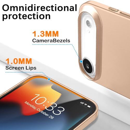Galful iPhone 17 Air Case Ultra Slim Case Matte Back Texture Thin Military Protection Anti-Scrat Anti-Shock Hard PC Cover Hardcase-Gold