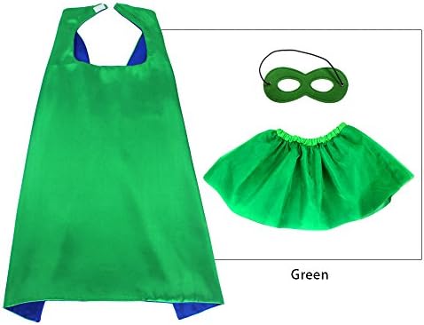 iROLEWIN Pink Kids Superhero Capes Masks and Tutu Skirts for Toddler Girls Birthday Party Dress Up Costume Set, 6 Pieces