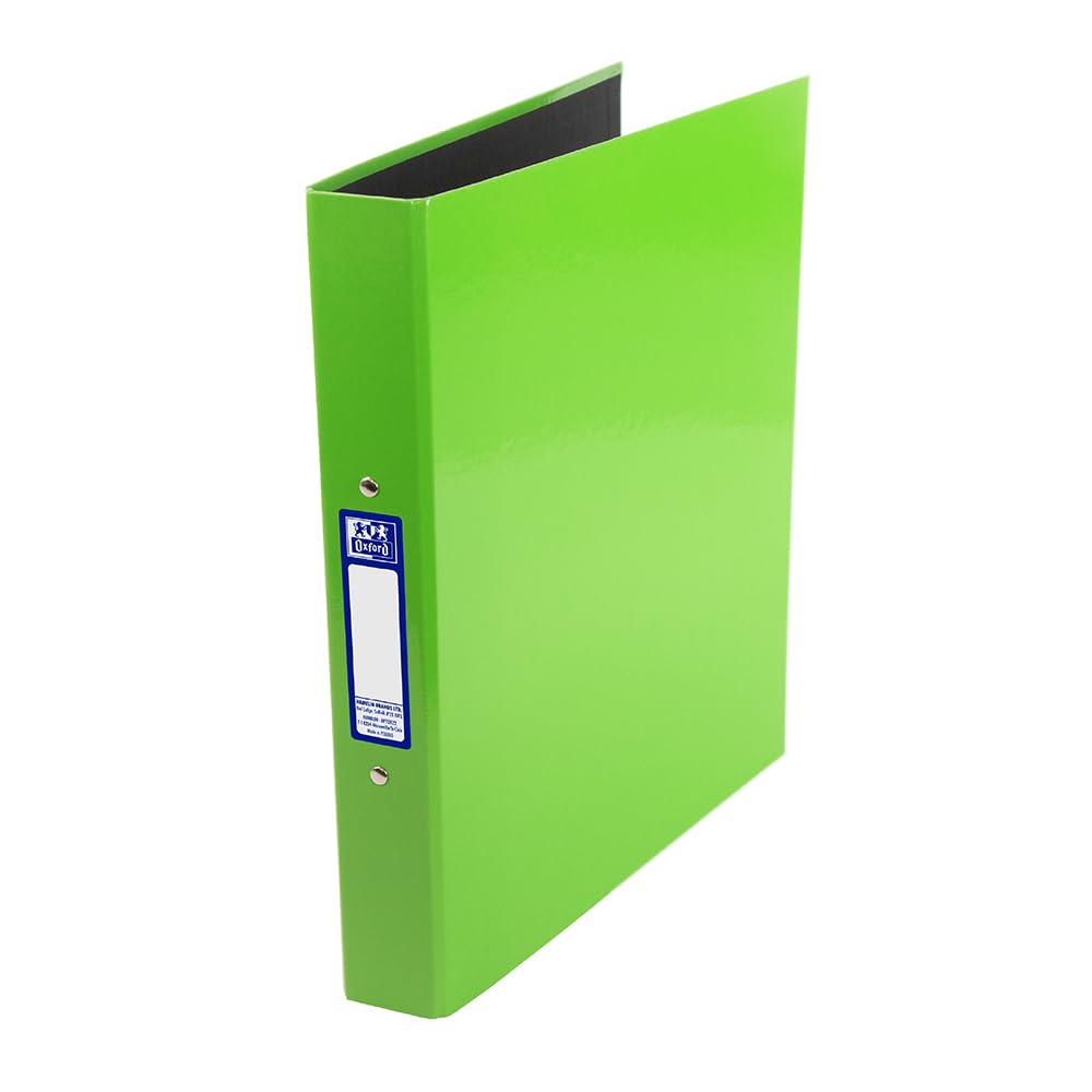 Oxford Premium A4 Ring Binder, Light Green Single Folder, 25mm Capacity, Laminated Paper on Board