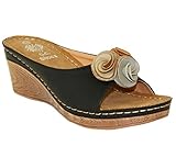 Gc Shoes Women's Sydney Rosette Slide Wedge Sandals