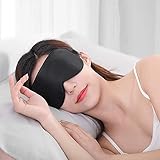 Natural Silk Eye Mask for Sleeping, Super Smooth Sleeping Mask for Women and Men-Fully Adjustable Strap