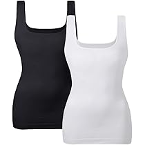 Débardeur Gainant Femme Sans Couture – Col Carré Ou V, Contrôle Du Ventre – Nylon/élasthanne, Invisible Sous Les Vêtements