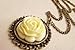 elegantstunning 2014 Vintage Nostalgic Bronze Yellow Flower Rose Rose Bud Long Pendant Necklace Chain