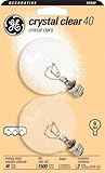 Ge Decorative Globe Bulb 40 W 320 Lumens G16-1/2 Candelabra 3 In. Clear Card / 2