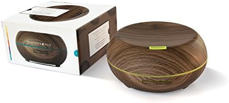 Motheroma Essential Oils 200ml Dark Wood Grain Premium Diffuser. Best Electrical Ultrasonic Aromatherapy Humidifier. Auto Shut-Off &amp; 7 Colour LED lights. Latest Model.