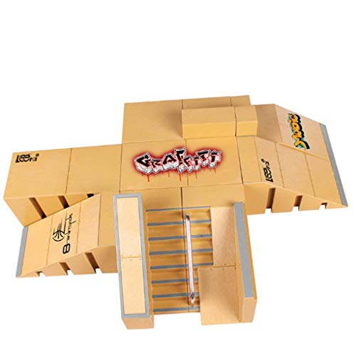 image for CAOREN 8pcs Skate Park Kit Ramp Parts for Fingerboard Mini Finger Skat