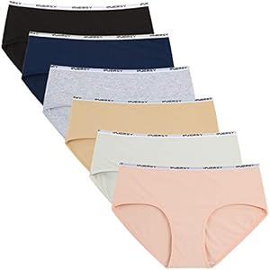 INNERSY Onderbroeken voor Dames Stretch Katoen Slips Midden Taille Vrouwen Ondergoed 6 Stuks