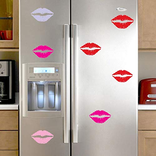 Iusun Wall Stickers 5PCS Sexy Lips Fridge Pattern Window Wall Removable Art Vinyl Decal Mural for Bedroom Living Room Restaurant Kids Nursery Kindergarten Mall Decoration (hot Pink)