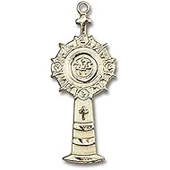 14kt Yellow Gold Monstrance Medal 1 x 3/8 inches