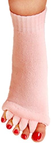 1 Pair Yoga GYM Massage Five Toe Separator Socks Foot Alignment Pain Relief Hot (One Size, Pink)