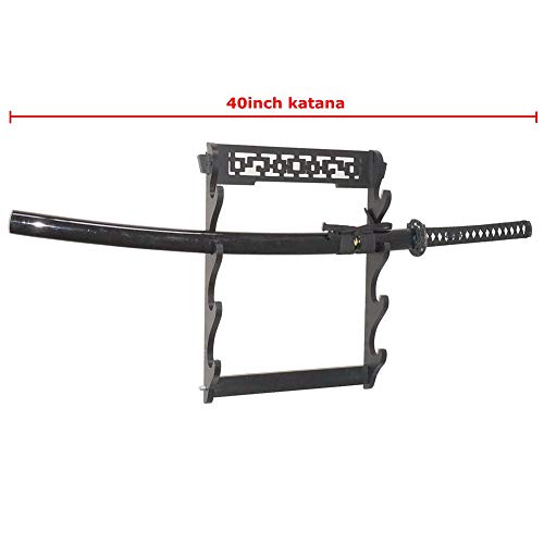 LZYC 4 Tier Sword Stand Wall Mount Samurai Sword Holder Display Stand Katana Wakizashi Tanto Wall Hanger Sword Rack Four Layer