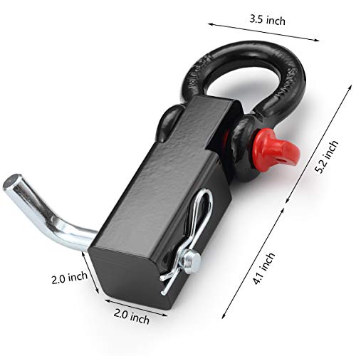 AKARCK Shackle Hitch Receiver 2 Inch, Recovery Hitch 13227 Lbs Working