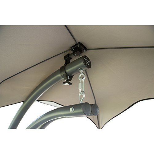 PatioPost Outdoor Hanging Chaise Lounger Chair Swing Hammock Arc Stand Air Porch Canopy, Brown