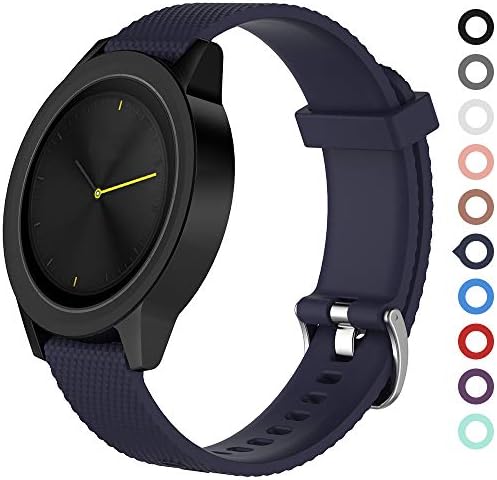 Meifox Garmin Vivomove HR Bands,Solf Silicone Replacement Band for Garmin Vivomove HR Premium Sport Watch (Navy Blue, Sport Large)