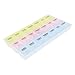 uxcell Plastic 21 Compartments Medicine Pills Storage Case Box Multicolored