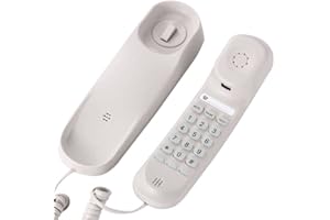 Sangyn Landline Phone for Home Mini Corded Telephone with Lighted Keypad Wall Mounted Desk Phone No AC Power Required for Kitchen House Office