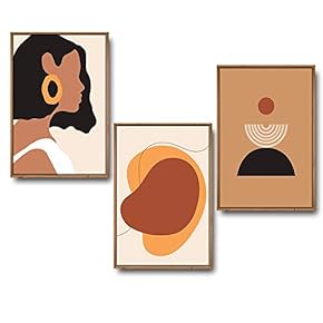 3 Piece Framed Canvas Wall Art for Living Room, Bedroom Mattis and Brutalist Canvas Prints for Modern Home Decoration Ready to Hang - 16"x24"x3 Panels