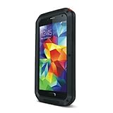 ELECDAY Newest Extreme Shockproof Waterproof Dust/Dirt/snow Proof Armor Tank Aluminum Metal Gorilla Glass Military Heavy Duty Protector Cover Hard case for Samsung Galaxy S5 (Black)