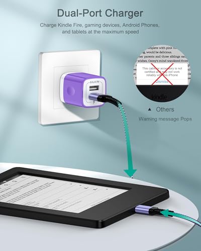 Micro USB Charging Cable, 1 Pack 6FT Android Charger Cord Nylon Braided Fast Charging Cable Compatible Galaxy S6 S7 Edge,Kindle,Android & Windows Smartphones, PS4 and More-Purple