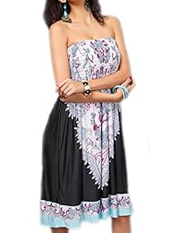 Vestido bohemio sin tirantes para mujer, para verano, playa, domingo, informal, vestido