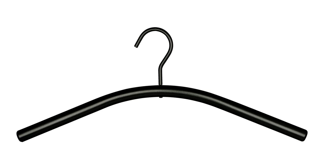 WENKO Noa coat hanger, coat hanger for wardrobes in stable quality, perfect for hanging up jackets and coats, made of powder-coated metal with rotating hook, 44.5 x 17.5 x 2 cm, black