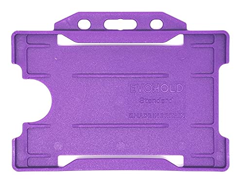 Identity-Plus: Purple Rigid Open Faced Landscape ID Card Badge Pass Holder (100)