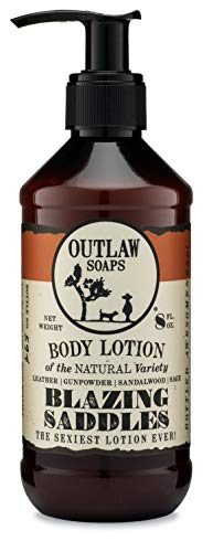 Blazing Saddles Natural Lotion - The Sexiest Lotion in the West - Western Inspired, Smells like Leather, Gunpowder, Sandalwood, and Sagebrush - Men's and Women's Lotion