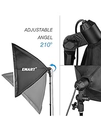 Emart 1350W Photo Video Studio Softbox, kit de iluminación, sistema de iluminación continua con fotografía de 24 "x 24" con 2 unidades de bombillas de 5.500 K para retratos