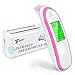 Elera Digital No Touch Infrared Forehead and Ear Thermometer Monitor with Probe Clinical Thermometer Gun for Fever for Infant Baby Kid Adult (Pink)