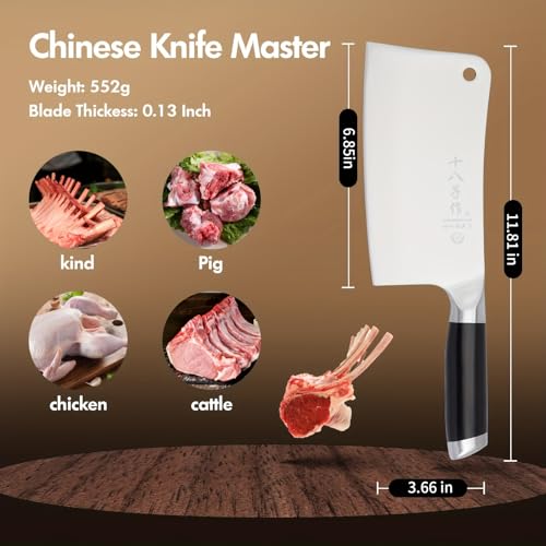 SHI BA ZI ZUO Steak Knife Chef Knife (Silver-SL2136-A)
