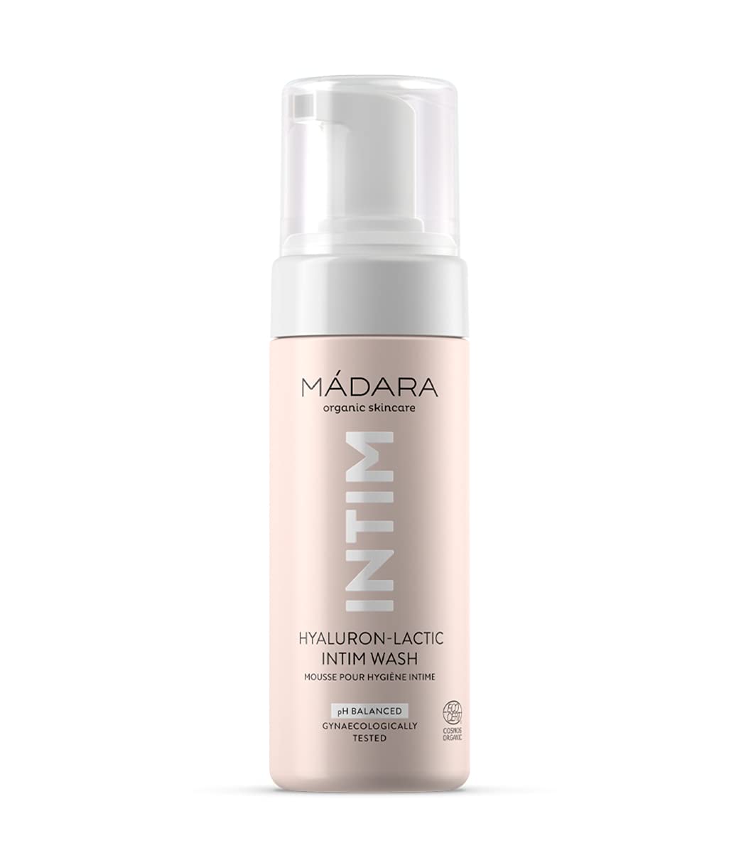 MÁDARA INTIM Hyaluron Lactic Intimate Wash 150 ml, pH Balanced Feminine Wash with Aloe and Lactic Acid, Gentle Daily Intimate Cleanser, Soap Free, Alcohol Free