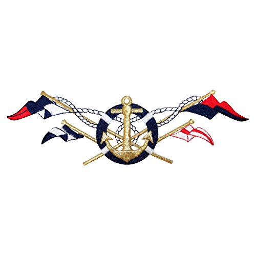 ID 1994 Nautical Sailing Patch Flags Boat Ship Anchor Emblem Iron On Applique