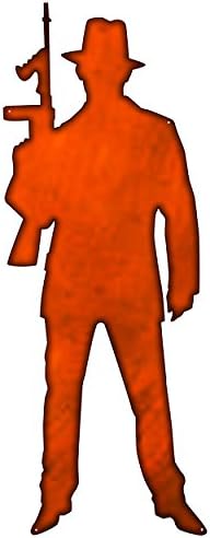 Gangster Guy Laser Cut Out Faux Copper Finish Metal Sign 13x34