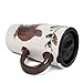 Minigift Ceramic Coffee Mug，Travel Cup with Lid,Handmade Milk Mug 16oz -Squirrel