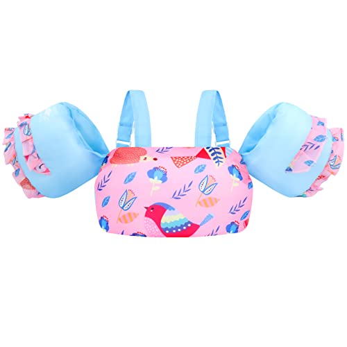 Gogokids Toddler Swimming Float Vest, Arm Bands Kids Swim Vest with Shoulder Harness Baby Floats Swimming Training Jacket for 2-6 Years Old Boys Girls Perfect for Pool, Learn to Swim and Beach