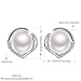 J.Rosée Chic Women Sterling Silver White Freshwater Cultured Pearl Love Heart Stud Earrings
