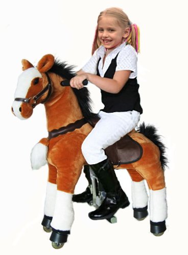 Paseo en Pony Juguete, Altura 36 '' Medio, Pony para Age 3-9 (blanca