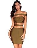 Meilun Womens Off Shoulder Off The Shoulder Bodycon Club Party Bandage Slim Dress