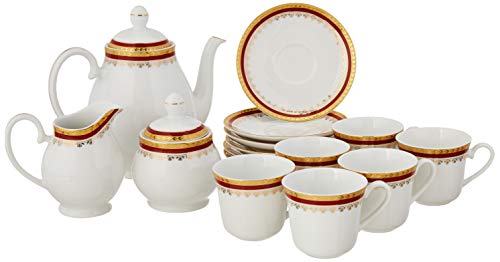 Azure Primmum Porcelain Tea Set, 17 pcs, Golden