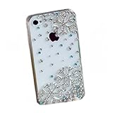 OOOUSE 3D Bling Crystal Christmas Snowflake Snow iPhone 4 / 4s Diamond Case Cover Hot