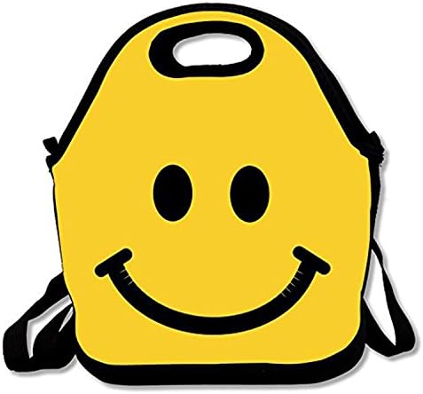ZMvise Happy Emoji Smiley Face Lunch Tote Insulated Reusable Picnic Lunch Bags Boxes Men Women Kids Toddler Nurses Travel Bag