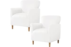 HAOYONG Banquet Armchair Slipcover Stretch Velvet Chair Covers 1-Piece Armchair Sofa Covers Soft Arm Chair Cover Removable Washable Single Couch Covers Furniture Protector for Living Room - Set of 2