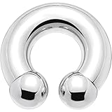 0 Gauge Internally Threaded Horseshoe Circular Barbell - 1/2