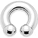0 Gauge Internally Threaded Horseshoe Circular Barbell - 1/2