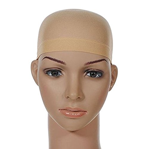 MeiRun Unisex Stocking Wig Cap Snood Mesh Natural Nude Beige Wig Caps (2pcs) - Thumbnail 3