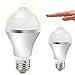 QPAU E27 7W 14 LED Light Bulb with PIR Motion Sensor, Warm White