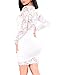 Miishare Women's Floral Lace Long Sleeve Bodycon Cocktail Party Dresses