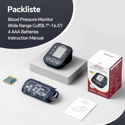 Blood Pressure Monitor, sinocare Upper Arm BPM with Large Cuff 22-42cm, Blood Pressure Monitors for Home Use，One-Button Operation, Dual User, Accurate & Practical